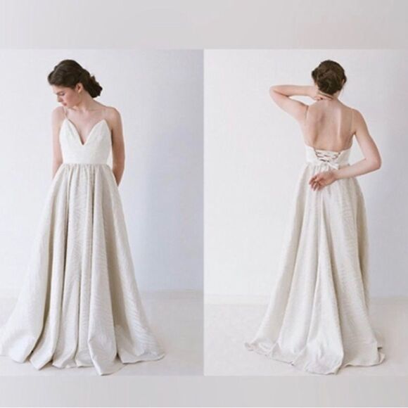 Truvelle Carolina Wedding Dress Gown A-Line Lace Up 8 - Picture 1 of 14